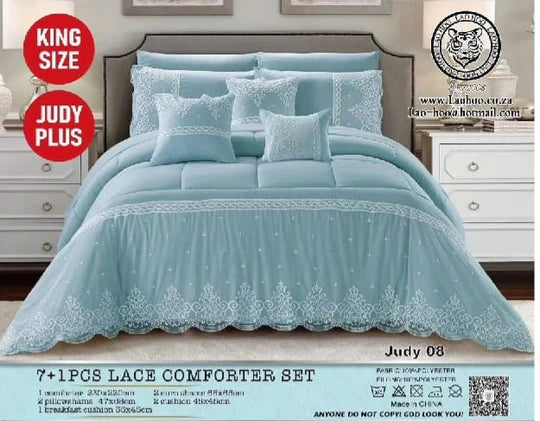 🛏️✨ 7-Piece Lace Comforter Set