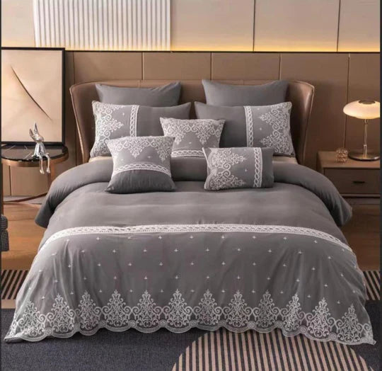 🛏️✨ 7-Piece Lace Comforter Set