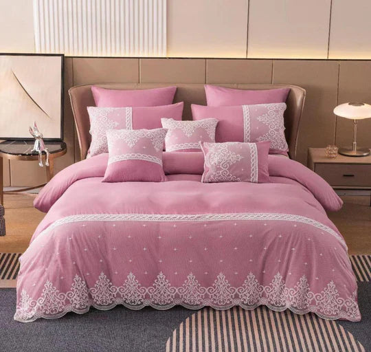 🛏️✨ 7-Piece Lace Comforter Set
