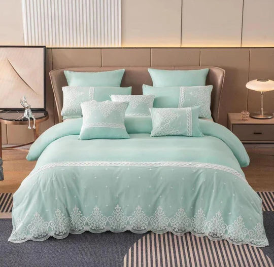 🛏️✨ 7-Piece Lace Comforter Set