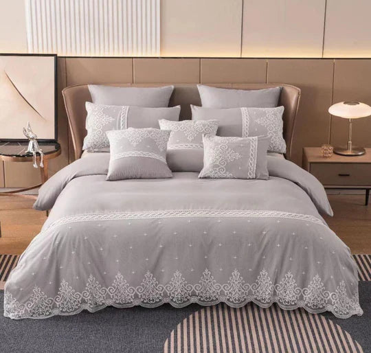 🛏️✨ 7-Piece Lace Comforter Set