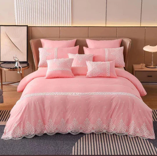 🛏️✨ 7-Piece Lace Comforter Set