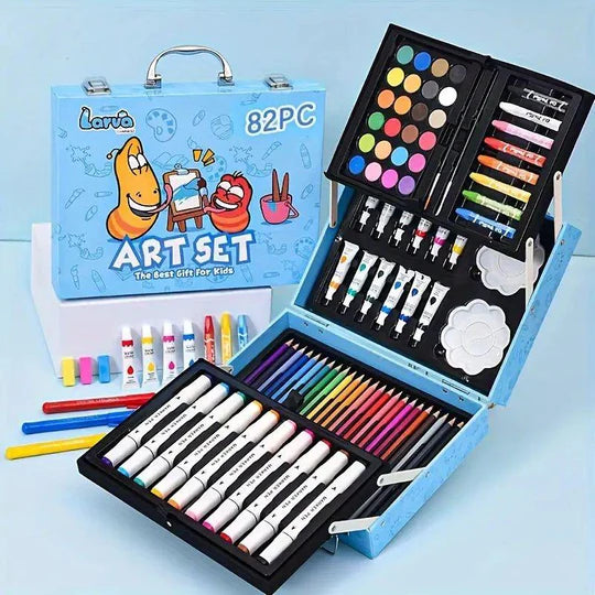 🎨 72-Piece or 82-Piece Larva Art Set – In a Premium Wooden Case