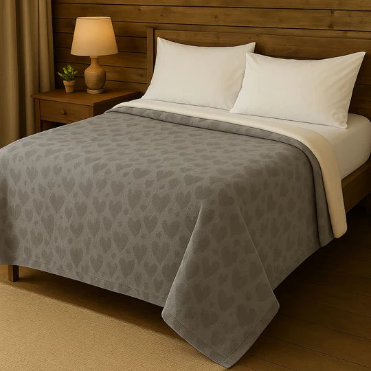 💖 Heart Embossed Sherpa Fleece Blanket