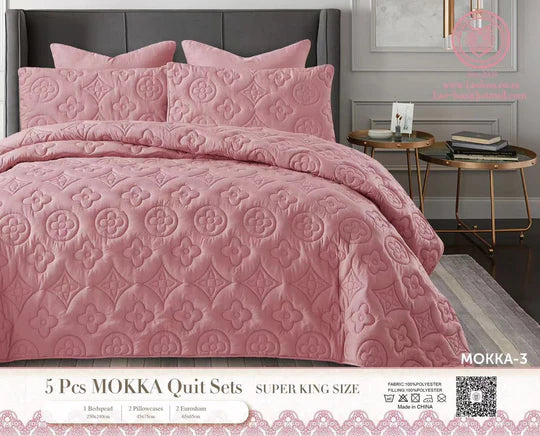 Pink quilt set.