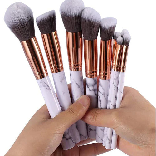 ✨ Marble Style 10-Piece Professional Makeup Brush Set