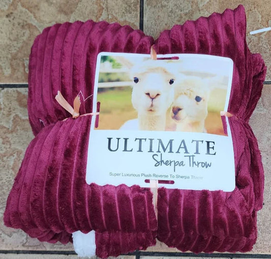 🛋️ Line Pattern Sherpa Blanket – Ultimate Cozy Throw