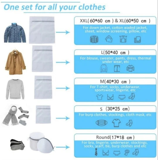 🧺 Mesh Laundry Bags – 5 Piece Set