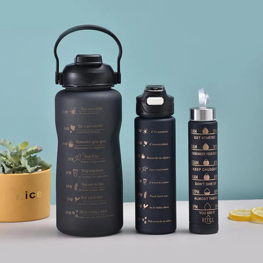 🥤💖 3-Piece Motivational Water Bottles