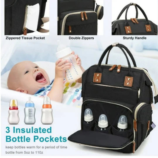 🎒 Multi-Functional Baby Diaper Bag & Bed