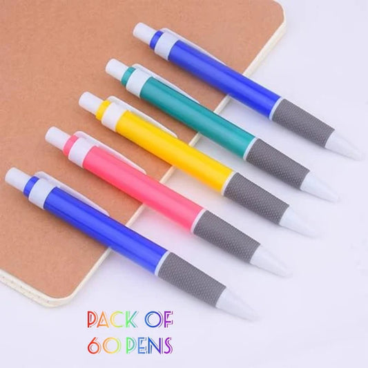 🖊️✨ Multi-Color Click Ballpoint Pens – Pack of 60