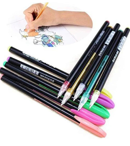 🌈✨ Neon Color Pen Set – 12 Pieces