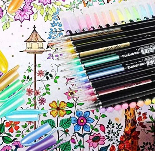 🌈✨ Neon Color Pen Set – 12 Pieces