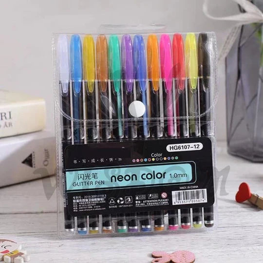 🌈✨ Neon Color Pen Set – 12 Pieces