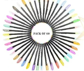 🖊️🎨 60-Piece Ultimate Gel Ink Pen Set – Colour Your World with Style! ✨📚