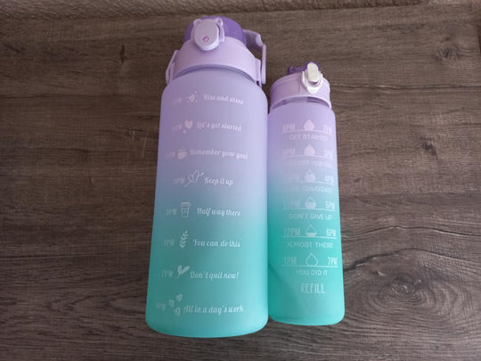 💪💧 Set of 2 Motivational Water Bottles