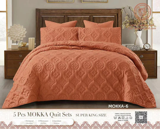 Peach quilt set.