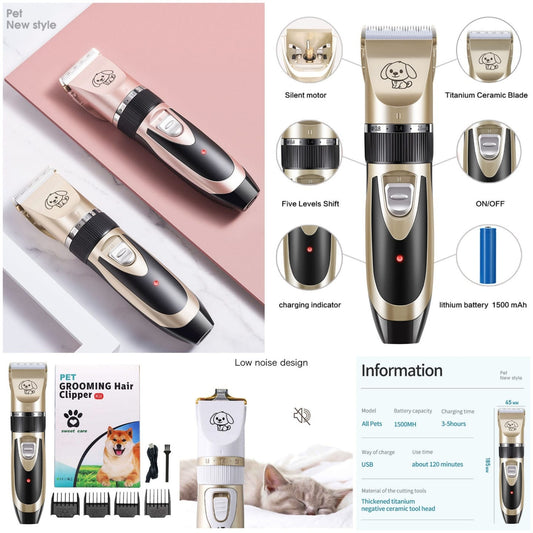 🐶 Pet Grooming Hair Clipper Kit