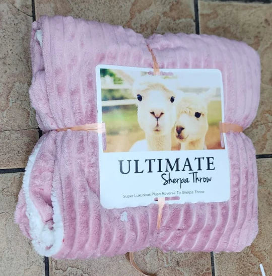 🛋️ Line Pattern Sherpa Blanket – Ultimate Cozy Throw