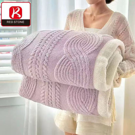 🧣 Patterned Sherpa Blanket