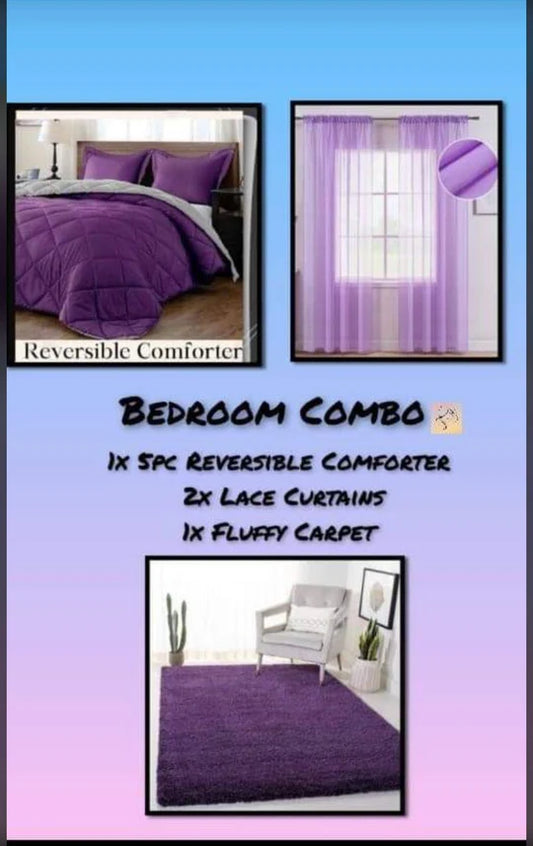 🛏️ Reversible Comforter Bedroom Combo – Complete 8 Piece Set