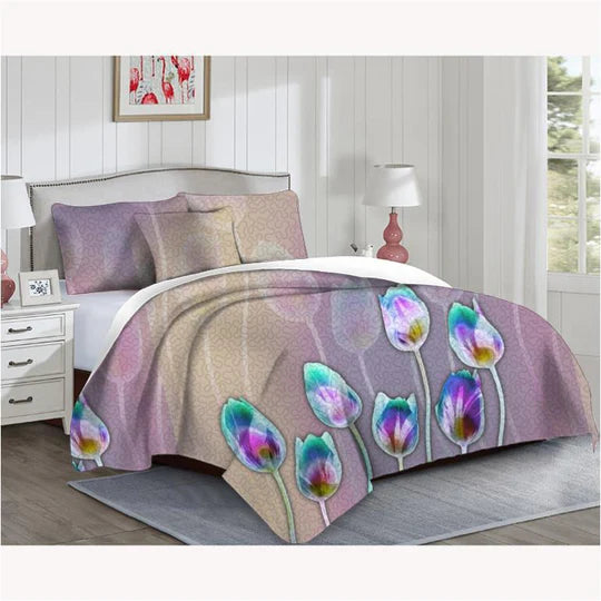 🌿 5-Piece 100% Cotton Quilt Set