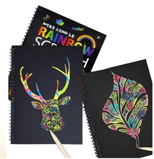 🌈✨ Rainbow Scratch Pad – 10 Pages of Creative Fun!