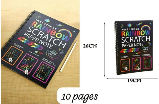 🌈✨ Rainbow Scratch Pad – 10 Pages of Creative Fun!