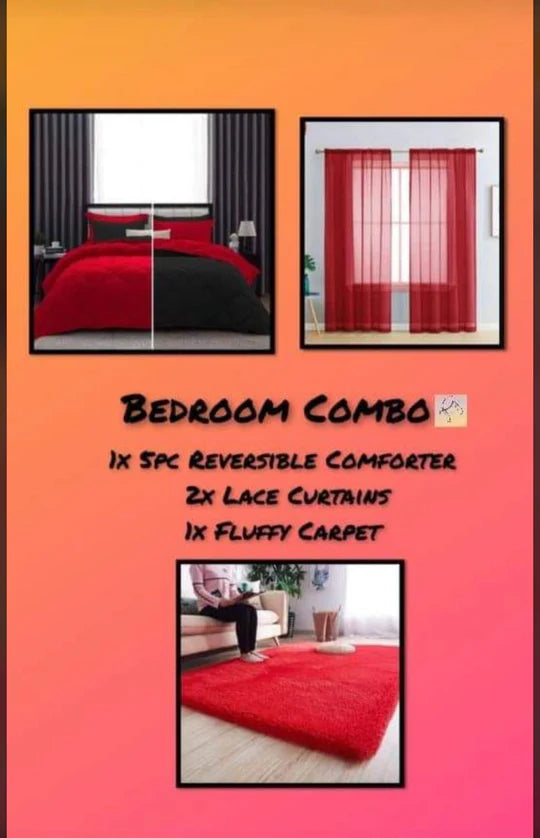 🛏️ Reversible Comforter Bedroom Combo – Complete 8 Piece Set