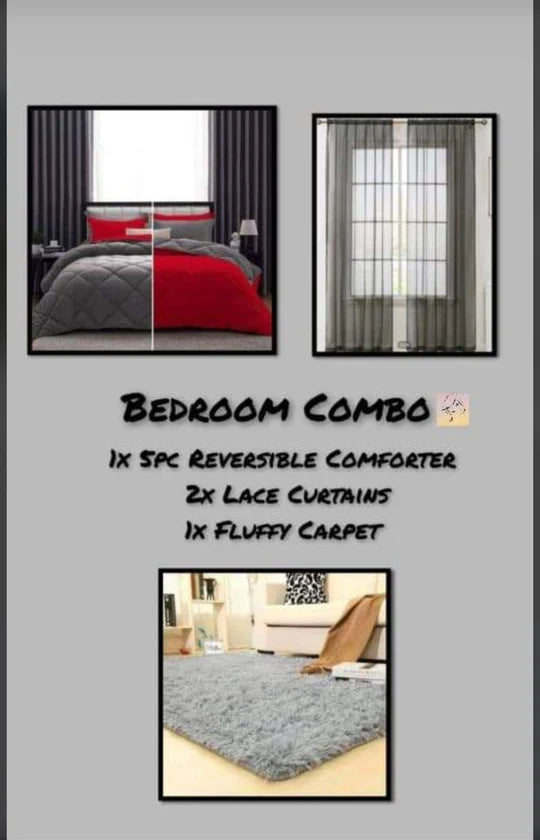 🛏️ Reversible Comforter Bedroom Combo – Complete 8 Piece Set
