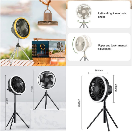 🌬️💡 Remote Control Tripod Fan Light