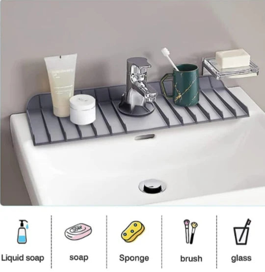 🚿 Silicone Sink Splash Guard & Organizer