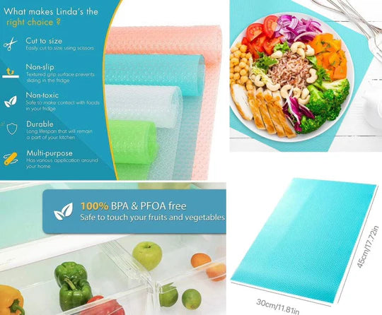 🧊 Silicone Fridge Mats – 12 Piece Set