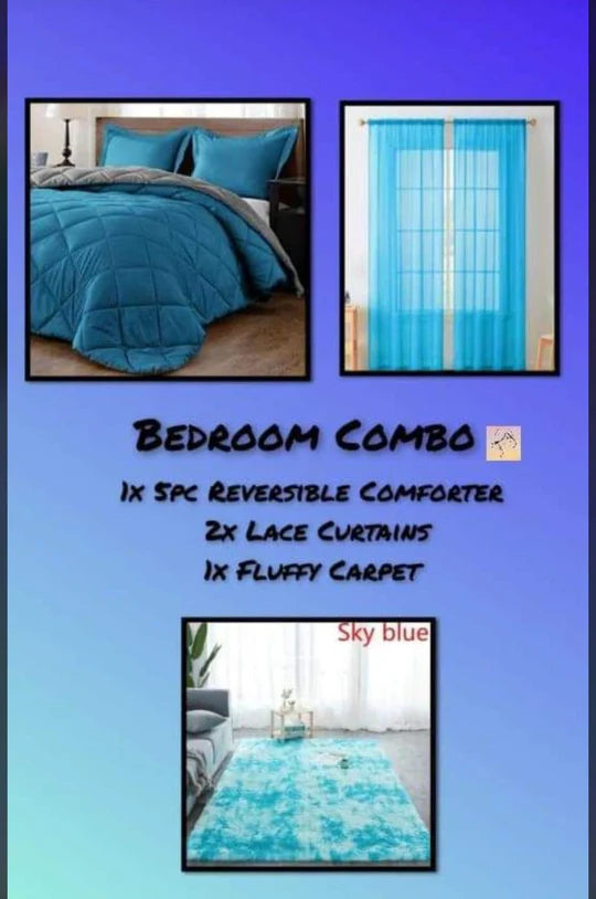 🛏️ Reversible Comforter Bedroom Combo – Complete 8 Piece Set