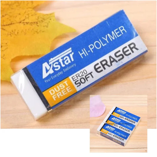 🧼✏️ Soft White Erasers – Pack of 3