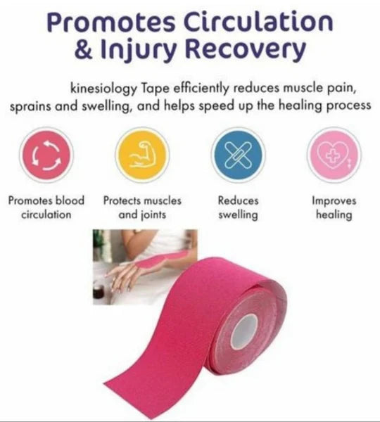 🎗️ Sports Muscle Tape – 5m (Pink Only)