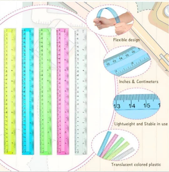 📏 Student Rulers – Pack of 12