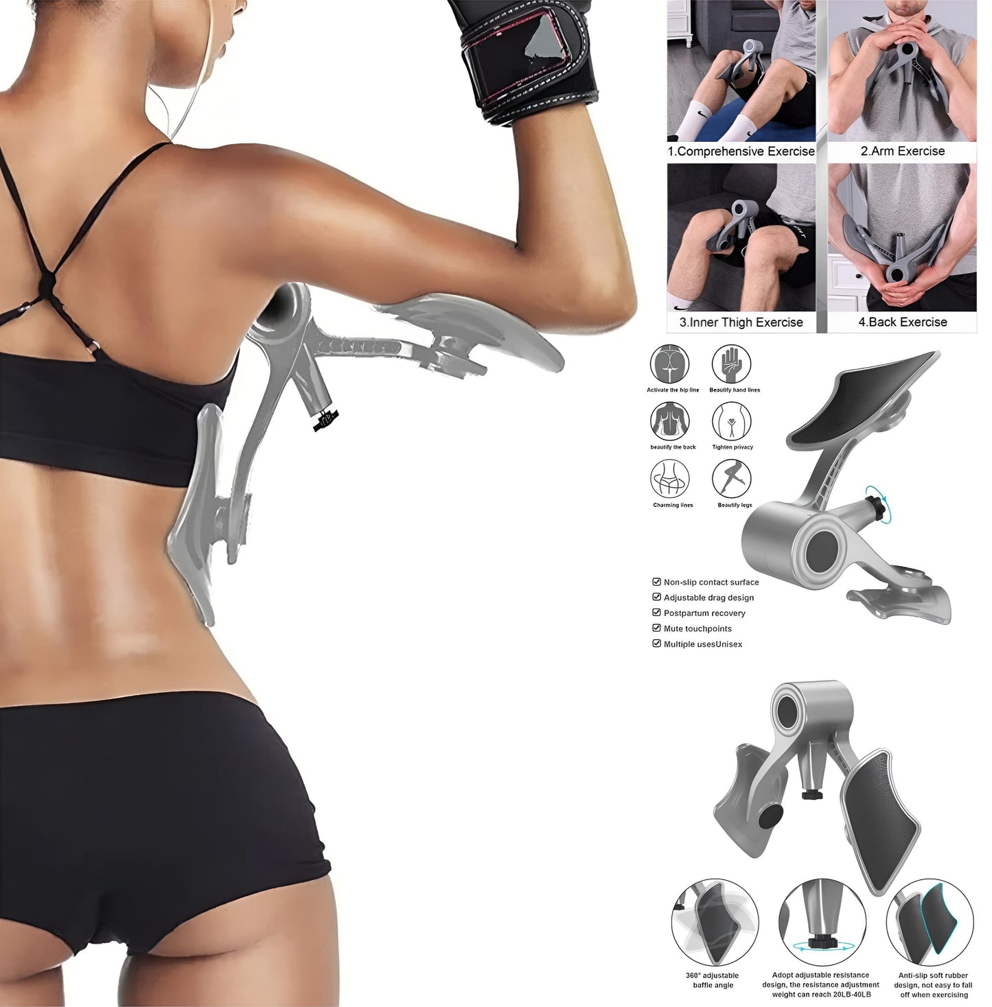 🍑 Thigh Master Adjustable High Tension Trainer 💪
