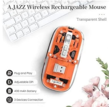 🖱️ Transparent 3-Device Magnetic Wireless Mouse