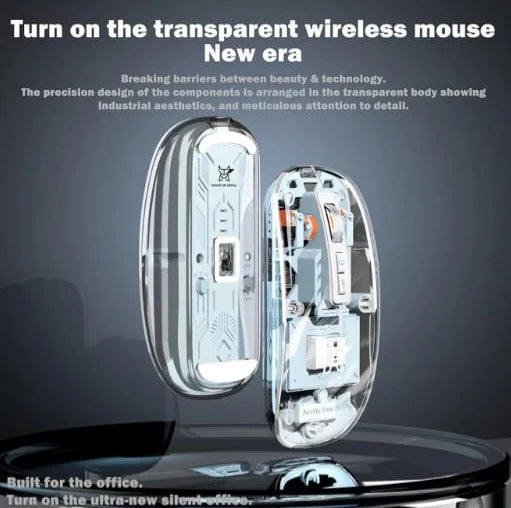 🖱️ Transparent 3-Device Magnetic Wireless Mouse