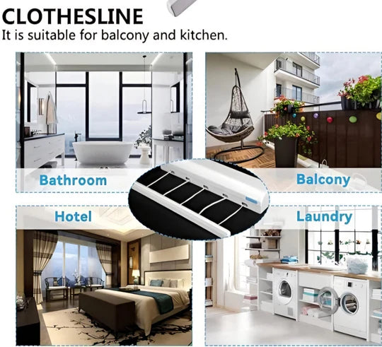 🧺 Wall-Mounted Retractable Clothesline