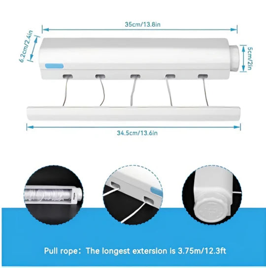 🧺 Wall-Mounted Retractable Clothesline