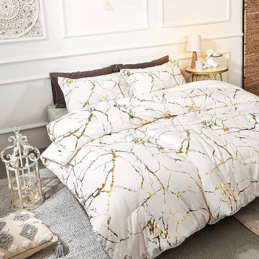 👑 King Marble Comforter Set – 5 Piece