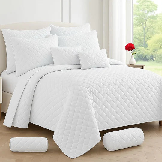 🛌 Plain Elegance Bedspread Set – 9 Piece