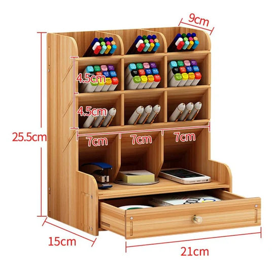 📱🗄️ Wooden Stationery & Phone Organiser – Declutter in Style! ✨