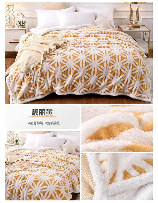 🌸 Flower Patterned Sherpa Blanket